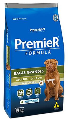 Ração Seca Premier Fórmula Porte Grande e Gigante Adulto sabor Cordeiro 15kg