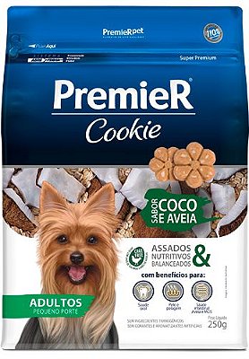Cookie Premier Cães Adultos Porte Pequeno sabor Coco e Aveia 250g