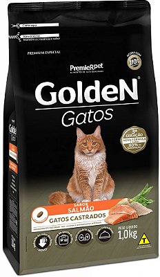 Ração Seca Golden Gatos Castrados sabor Salmão