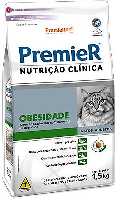 Ração Premier Nutrição Clínica Obesidade para Gatos Adultos