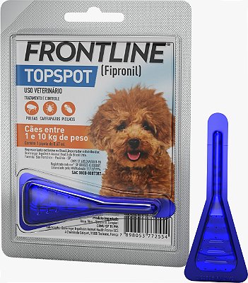 Frontline Topspot Cães Antipulgas e Carrapatos 0,67ml para 1 a 10kg