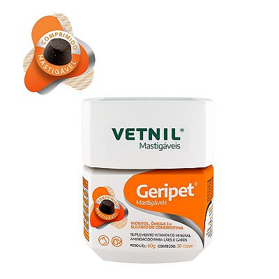 Suplemento Vetnil Geripet Mastigáveis 30 Comprimidos