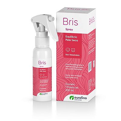 Bris Spray Pele Seca Ourofino 200mL Spray Dermatológico para Pele de Cães e Gatos
