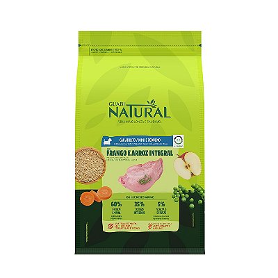 Ração Seca Guabi  Natural Cães Adultos Raças Mini e Pequenas sabor Frango e Arroz Integral