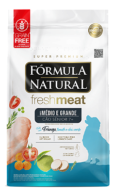 Ração Fórmula Natural Fresh Meat para Cães Sênior de Porte Médio e Grande Sabor Frango