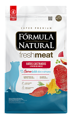 Ração Fórmula Natural Fresh Meat para Gatos Adultos Castrados Sabor Carne