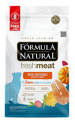 Ração Fórmula Natural Fresh Meat para Gatos Adultos Castrados Sabor Salmão