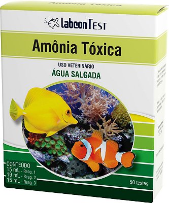 Teste de Amônia para Aquários Marinhos Labcon Teste Amônica Tóxica 50 Testes
