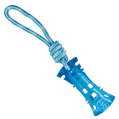 Brinquedo Jambo Orange e Blue Treat Bone Rope Azul 35cm