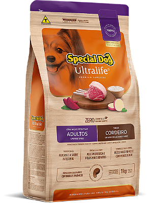 Ração Seca Special Dog Ultralife Cães Adultos Porte Pequeno sabor Cordeiro e Arroz