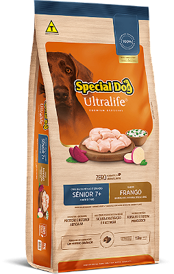 Ração Seca Special Dog Ultralife Cães Sênior Porte Médio e Grande sabor Frango e Arroz