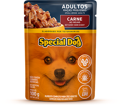 Alimento Úmido Sache Special Dog Adulto Raças Pequenas sabor Carne 100g