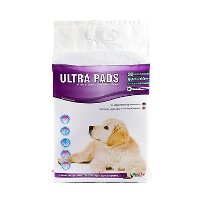 Tapete Higiênico Petlike Ultra Pads 80x60cm Aroma de Lavanda 30 Unidades