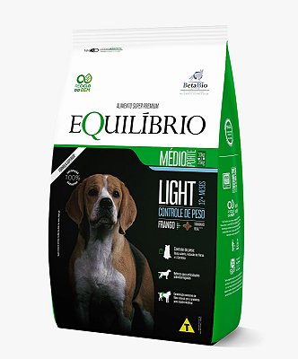 Ração Seca Equilíbrio Cães Adultos Porte Médio Light sabor Frango