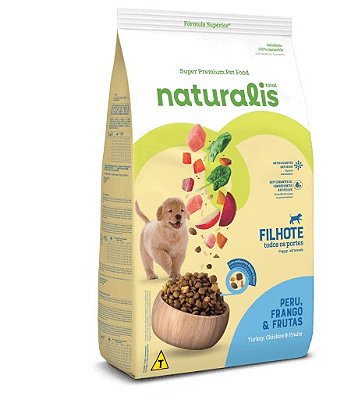 Ração Seca Naturalis Cão Filhote sabor Peru, Frango e Frutas