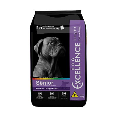 Ração Seca Dog Excellence Super Premium Cães Sênior Raças Médias 15kg