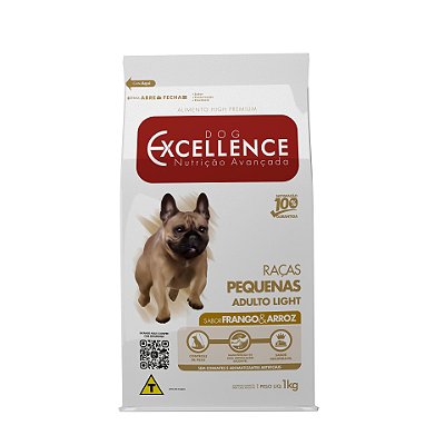 Ração Seca Dog Excellence Cães Adultos Light Raças Pequenas sabor Frango e Arroz