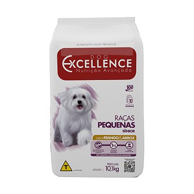 Ração Seca Dog Excellence Cães Sênior Raças Pequenas sabor Frango e Arroz