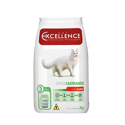Ração Seca Cat Excellence Castrados sabor Carne