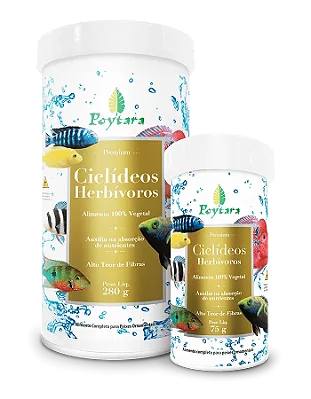 Ração para Peixes Poytara Ciclídeos Herbívoros
