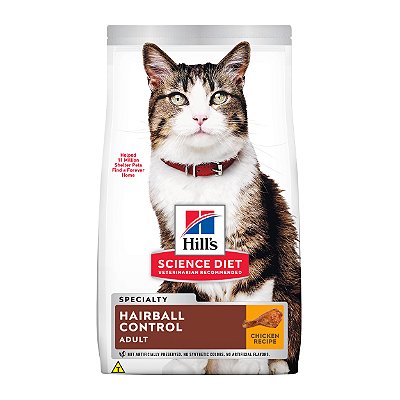 Ração Hill's Science Diet Controle Bolas de Pelo para Gatos Adultos Sabor Frango