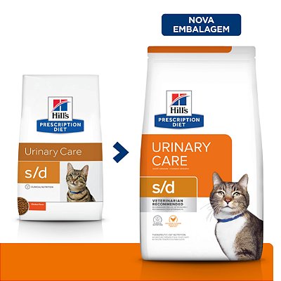 Ração Hill's Prescription Diet s/d para Gatos Adultos Cuidado Urinário 1,81kg