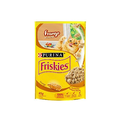 Alimento Úmido Sachê Friskies Gatos Adultos sabor Frango ao Molho 85g