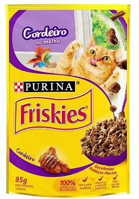 Alimento Úmido Sachê Friskies Gatos Adultos sabor Cordeiro ao Molho 85g