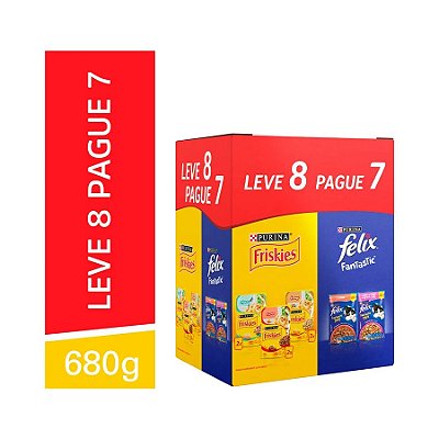 Alimento Úmido Sachê Friskies e Felix Leve 8 Pague 7