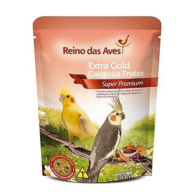 Ração Reino das Aves Extra Gold Calopsita Frutas