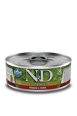 Alimento Úmido Lata N&D Feline Prime Kitten sabor Frango e Romã 80g