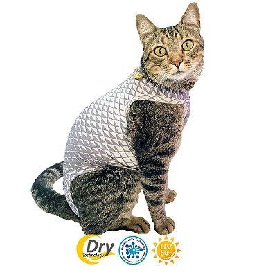 Roupa Pós Cirúrgica Pet Med Ultralight Para Gatos Cinza