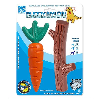 Kit Brinquedo Queridinhos Buddy Nylon Cenoura e Graveto