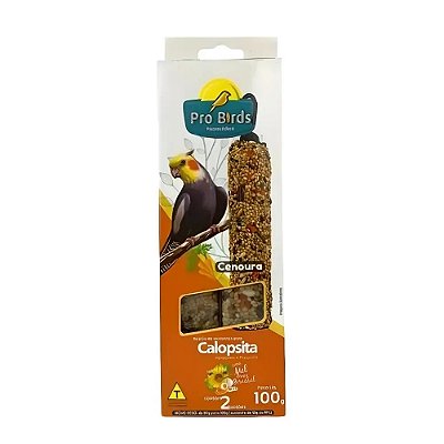 Bastão Calopsita Pró Birds Cenoura 100g