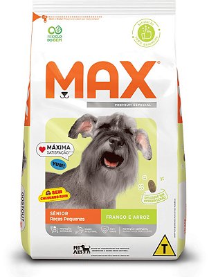 Ração Seca Max Cães Sênior Raças Pequenas sabor Frango e  Arroz