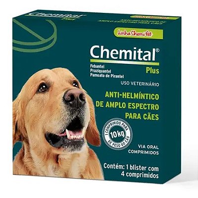 Vermífugo Chemitec Chemital Cães 660mg 4 Comprimidos