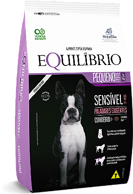 Ração Seca Equilíbrio Cães Adultos Porte Pequeno Sensível sabor Cordeiro