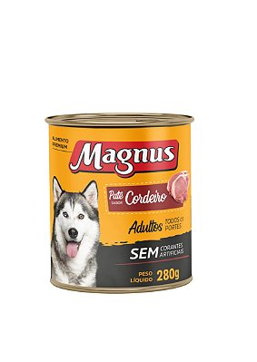 Alimento Úmido Lata Patê Magnus Cães Adultos sabor Cordeiro 280g
