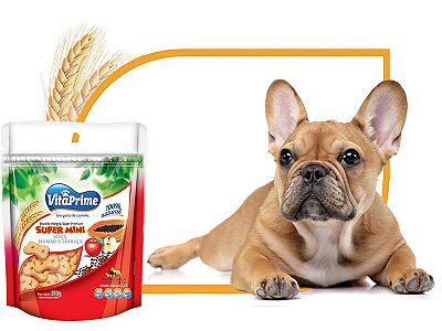 Biscoito VitaPrime Super Mini sabor Maçã, Mamão e Linhaça 180g
