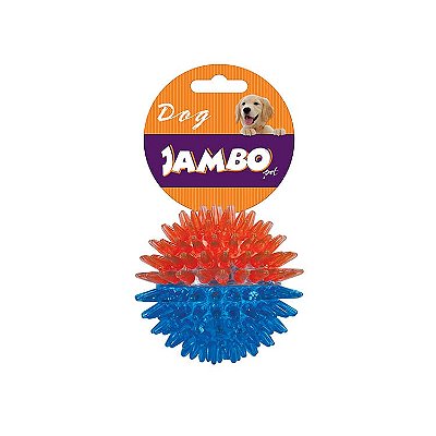 Bola Jambo TPR Espinho Dual Azul e Laranja