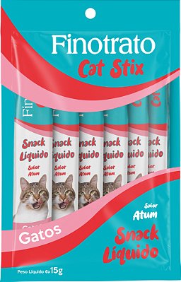 Petisco Úmido Finotrato Cat Stix Atum Gatos 15g