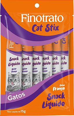 Petisco Úmido Finotrato Cat Stix Frango Gatos 15g