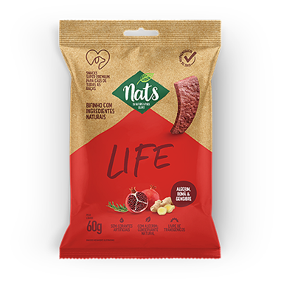 Bifinhos Nats Cães Life sabor Alecrim, Romã e Gengibre