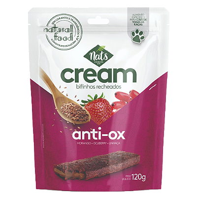 Bifinho Recheado Cream Nats Antiox sabor Morango, Gojiberry e Linhaça 120g