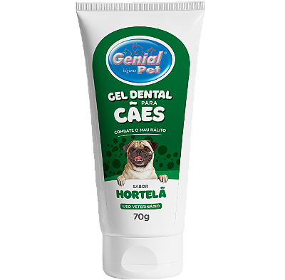 Gel Dental Genial Pet Cães sabor Hortelã 70g