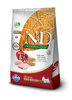 Ração Seca N&D Ancestral Adult Mini sabor Frango e Romã