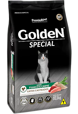 Ração Seca Golden Special Gatos Castrados sabor Frango e Carne