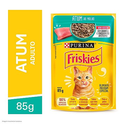 Alimento Úmido Sachê Friskies Gatos Adultos sabor Atum ao Molho