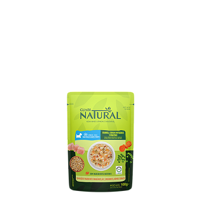Alimento Úmido Sachê Guabi Natural Cão Adulto sabor Frango, Cereais Integrais e Vegetais