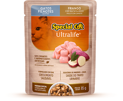 Alimento Úmido Sachê Special Cat Ultralife Filhote sabor Frango